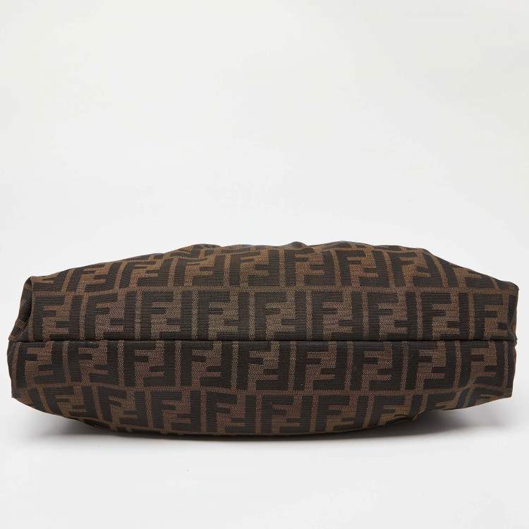 Pre Owned Fendi Tobacco Zucca Canvas and Leather Chef Shoulder Bag