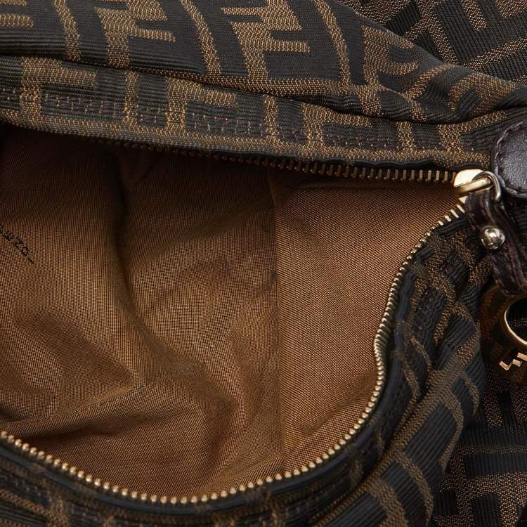 Pre Owned Fendi Tobacco Zucca Canvas and Leather Chef Shoulder Bag