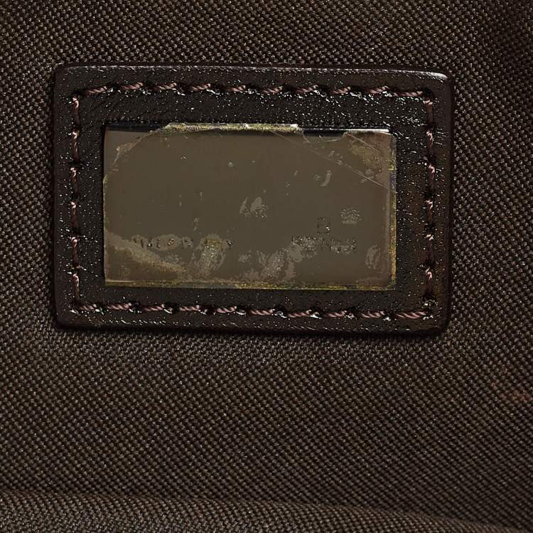 Pre Owned Fendi Dark Brown/Tobacco Zucca Canvas Zip Baguette Bag