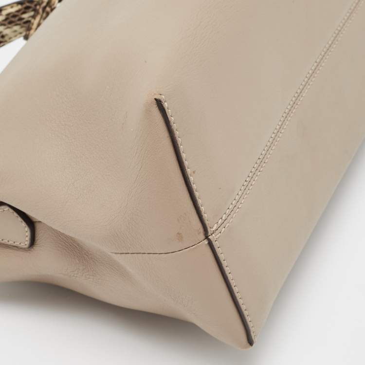 مملوكة مسبقًا Fendi Beige/Cream Leather and Python Small By The Way Shoulder Bag