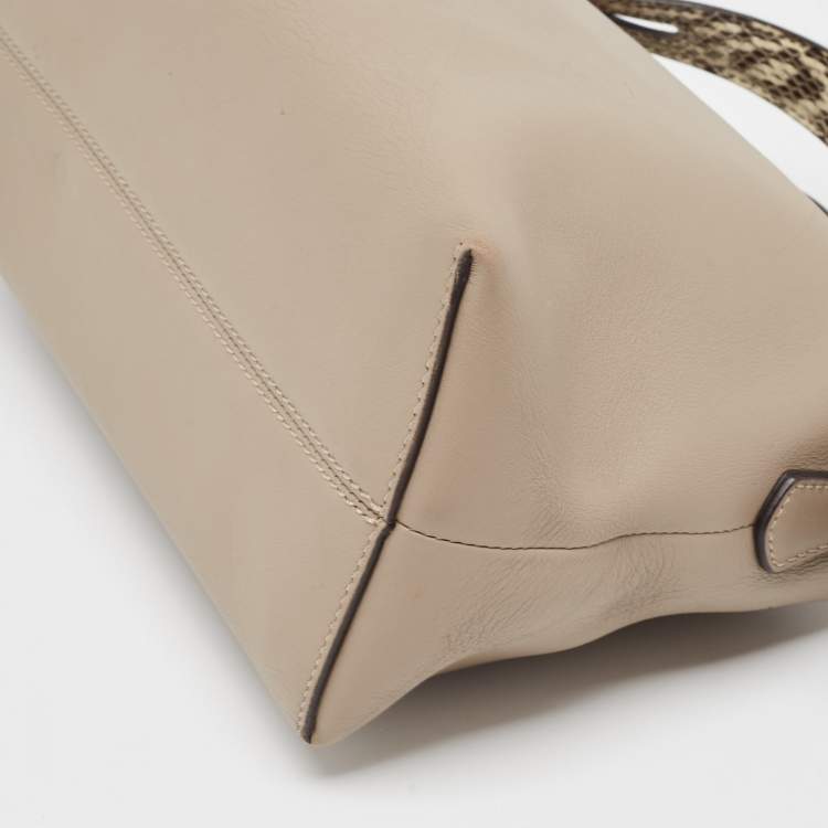مملوكة مسبقًا Fendi Beige/Cream Leather and Python Small By The Way Shoulder Bag