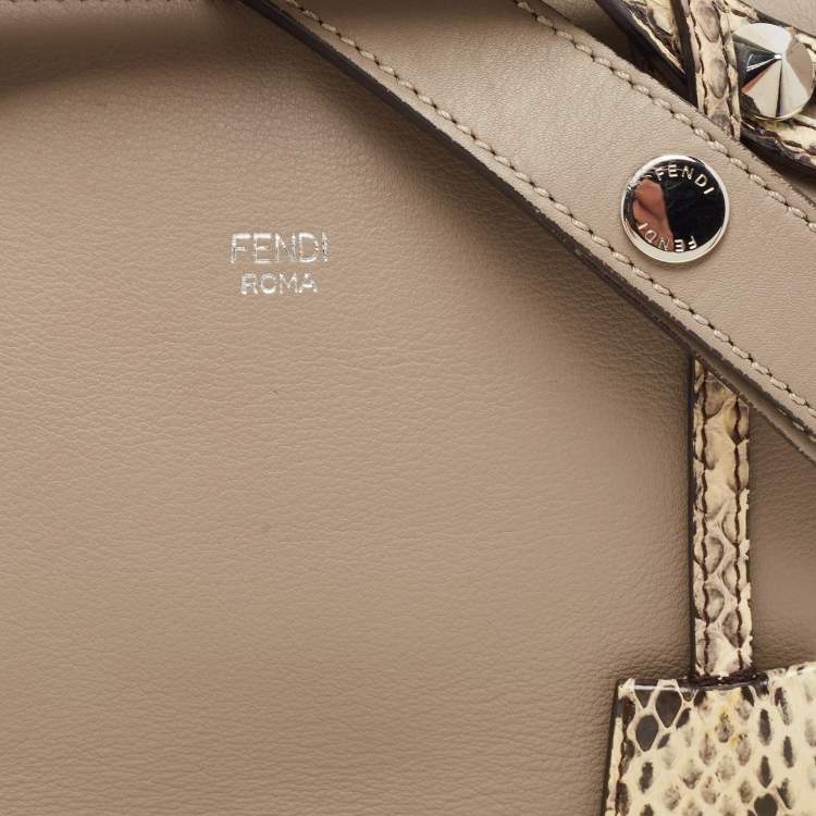 مملوكة مسبقًا Fendi Beige/Cream Leather and Python Small By The Way Shoulder Bag