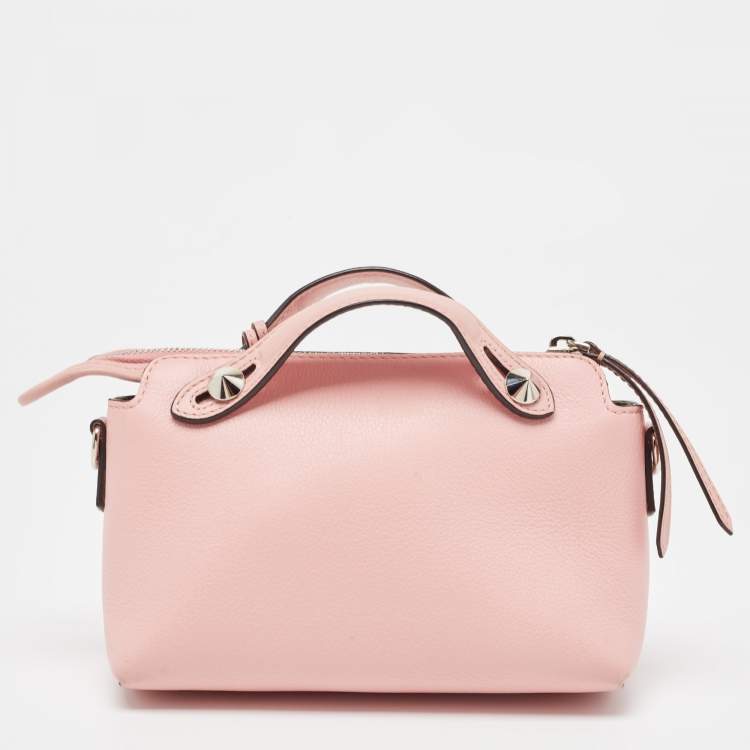 Pre Owned Fendi Pink Leather Mini By The Way Crossbody Bag
