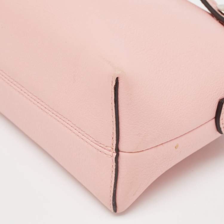 Pre Owned Fendi Pink Leather Mini By The Way Crossbody Bag