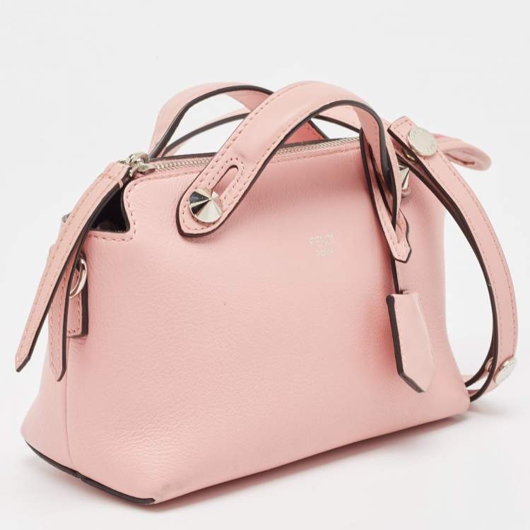Pre Owned Fendi Pink Leather Mini By The Way Crossbody Bag