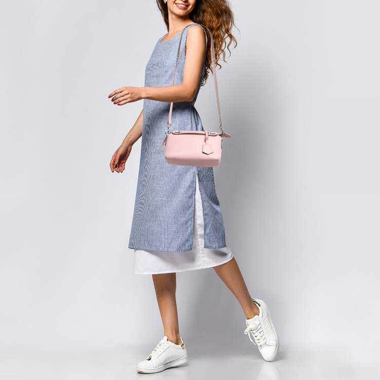 Pre Owned Fendi Pink Leather Mini By The Way Crossbody Bag