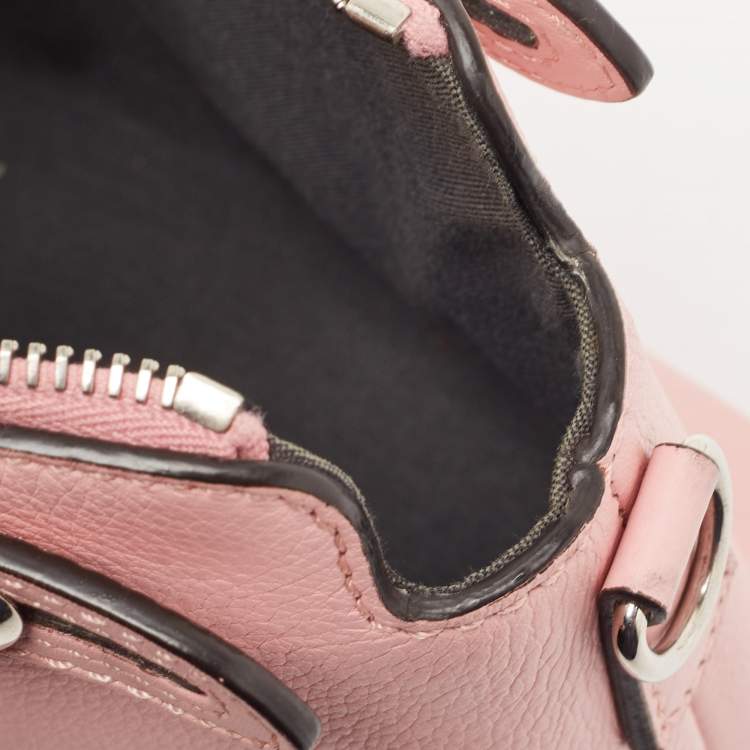 Pre Owned Fendi Pink Leather Mini By The Way Crossbody Bag
