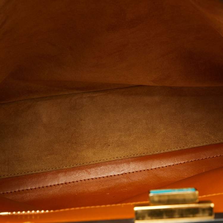 Pre Owned Fendi Black Leather Large Peekaboo Top Handle Bag