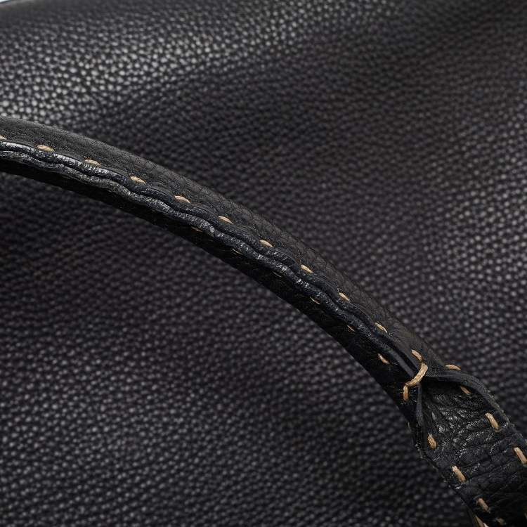 Pre Owned Fendi Black Selleria Leather Grand Villa Borghese Tote