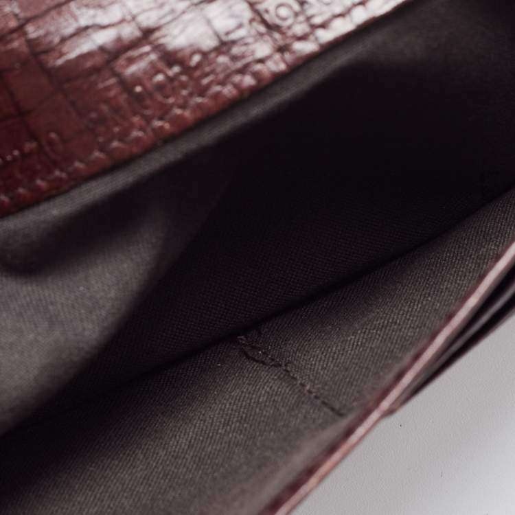 Pre Owned Fendi Beige/Brown Zucca Canvas and Leather Bi-fold Continental Wallet
