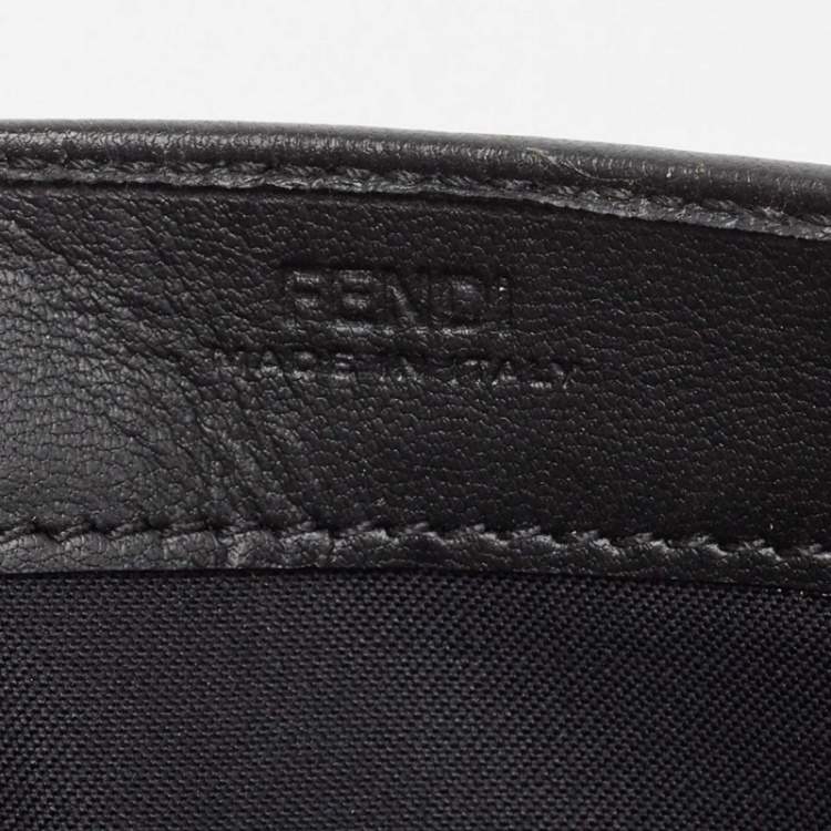 Pre Owned Fendi Black Zucca Embossed Leather FF Flap Continental Wallet 