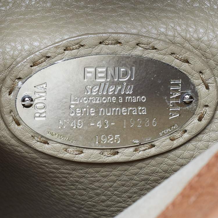 Pre Owned Fendi Brown Leather Large Peekaboo Top Handle Bag