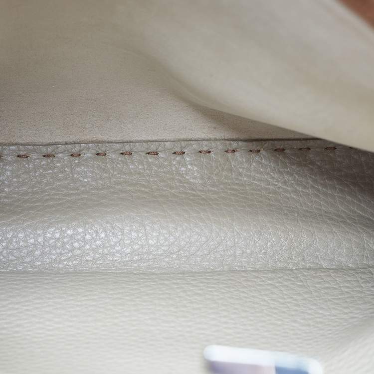 Pre Owned Fendi Brown Leather Large Peekaboo Top Handle Bag
