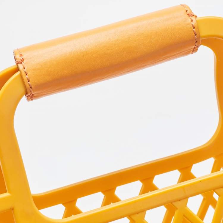 Pre Owned Fendi Orange Plastic Medium Basket Tote