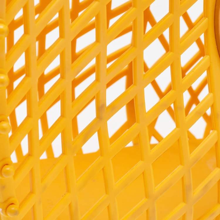 Pre Owned Fendi Orange Plastic Medium Basket Tote