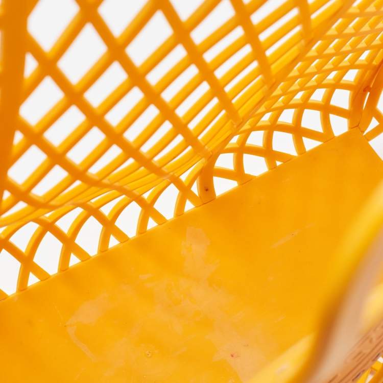 Pre Owned Fendi Orange Plastic Medium Basket Tote