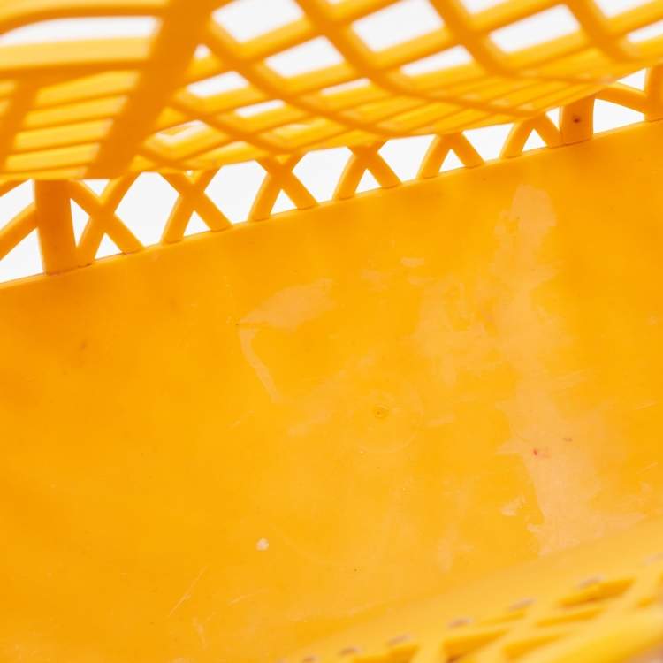 Pre Owned Fendi Orange Plastic Medium Basket Tote