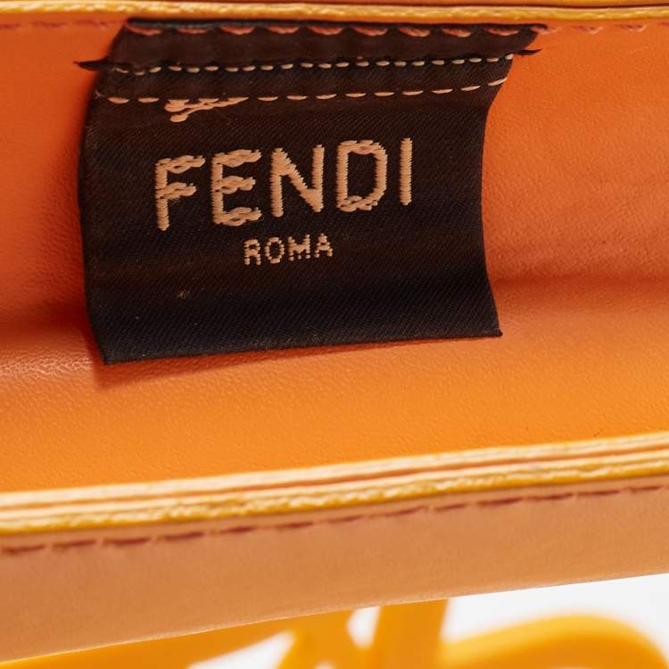 Pre Owned Fendi Orange Plastic Medium Basket Tote