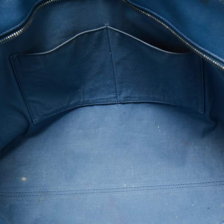 Pre Owned Fendi Black/Blue Leather Monster Roll Tote
