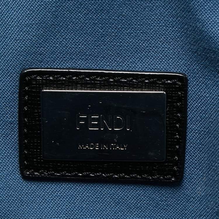 Pre Owned Fendi Black/Blue Leather Monster Roll Tote