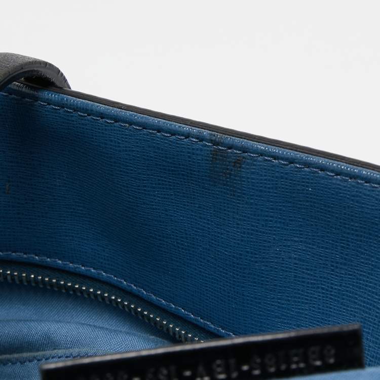 Pre Owned Fendi Black/Blue Leather Monster Roll Tote