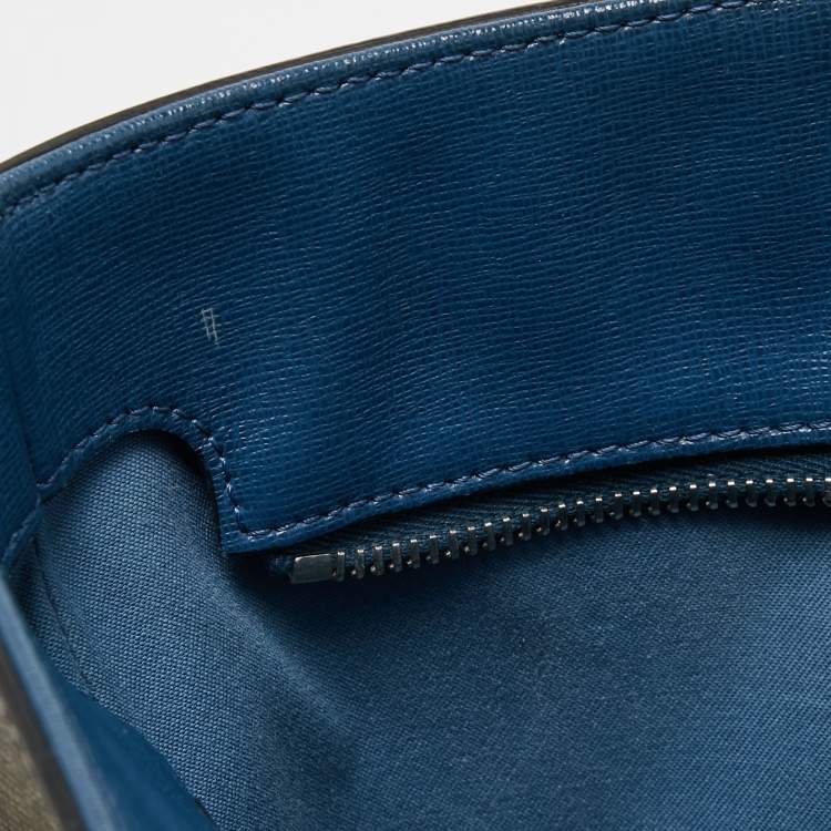 Pre Owned Fendi Black/Blue Leather Monster Roll Tote