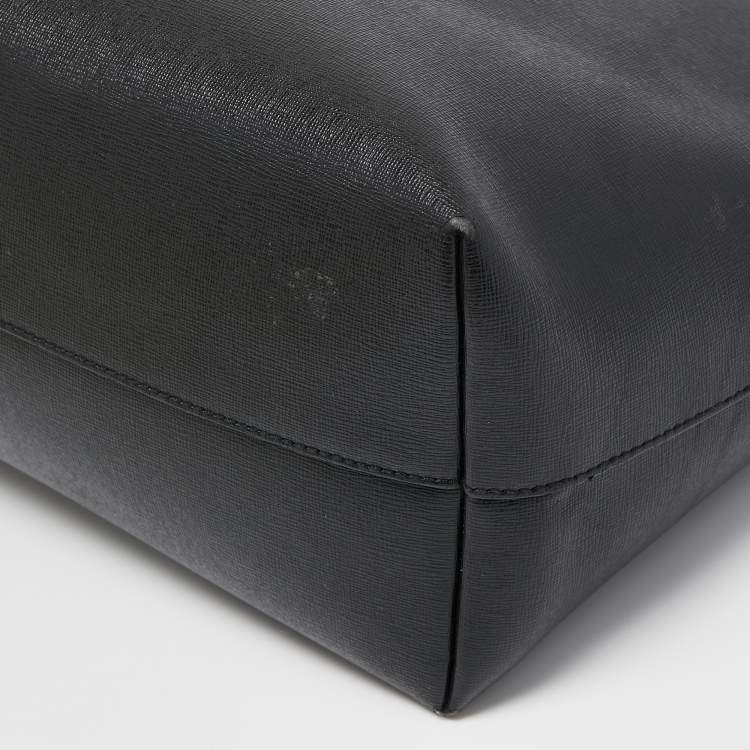 Pre Owned Fendi Black/Blue Leather Monster Roll Tote