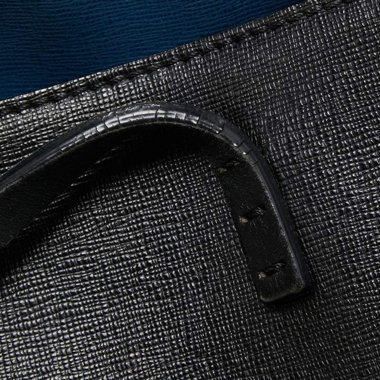 Pre Owned Fendi Black/Blue Leather Monster Roll Tote