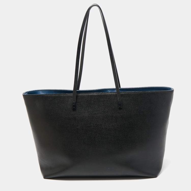 Pre Owned Fendi Black/Blue Leather Monster Roll Tote