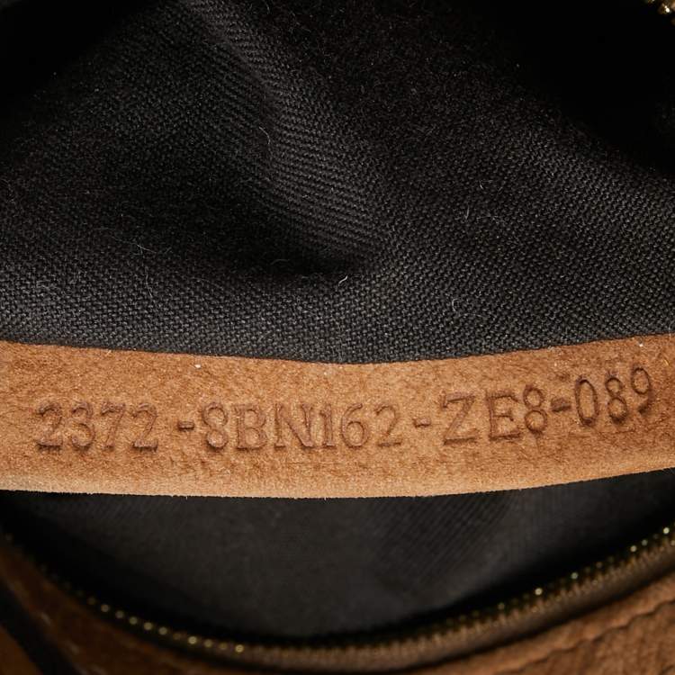 مملوكة مسبقًا Fendi Tobacco/Black Zucca Canvas and Nubuck FF Eyelet Chef De Jour Bag