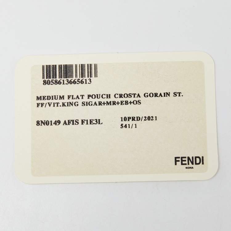 Pre Owned Fendi Tobacco Zucca Suede Flat Zip Pouch