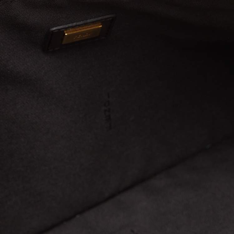 Pre Owned Fendi Tobacco Zucca Suede Flat Zip Pouch