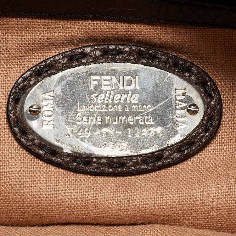 Pre Owned Fendi Tricolor Selleria Leather Large Villa Borghese Tote 