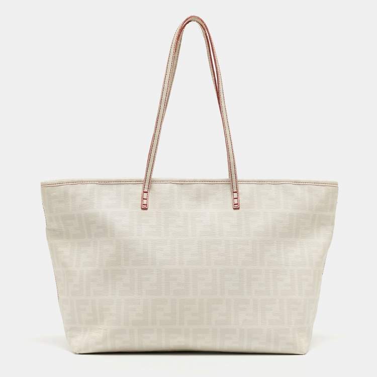 Fendi zucca store Large canvas tote bag