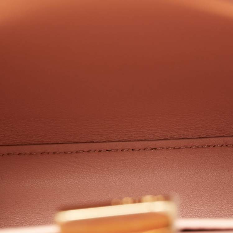 Pre Owned Fendi Light Pink Leather Mini Front Pocket Peekaboo Top Handle Bag