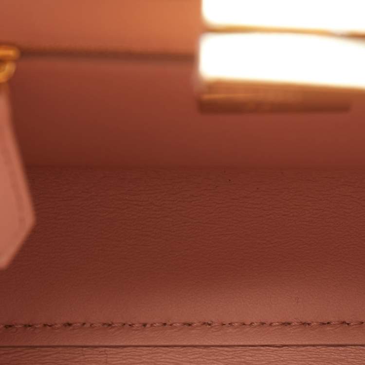 Pre Owned Fendi Light Pink Leather Mini Front Pocket Peekaboo Top Handle Bag