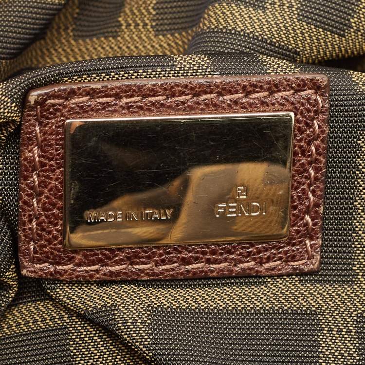Pre Owned Fendi Brown Pebbled Leather Spy Bag