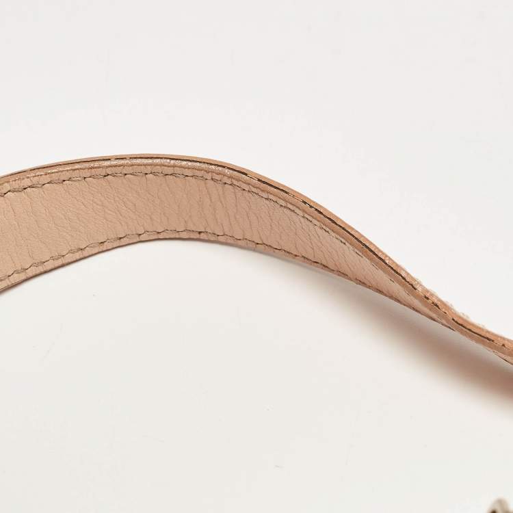 Pre Owned Fendi Beige Zuchinno Canvas and Leather Pochette Bag