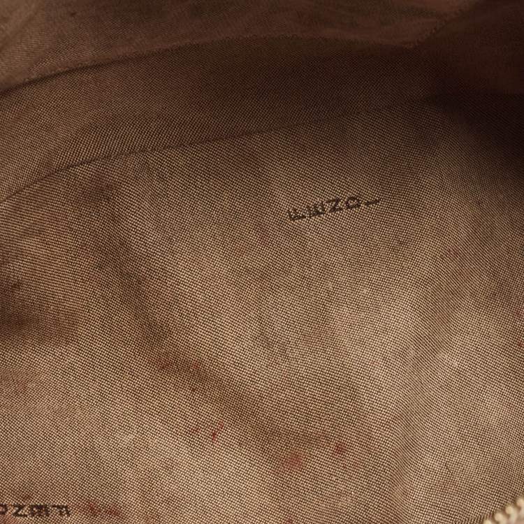 Pre Owned Fendi Beige Zuchinno Canvas and Leather Pochette Bag