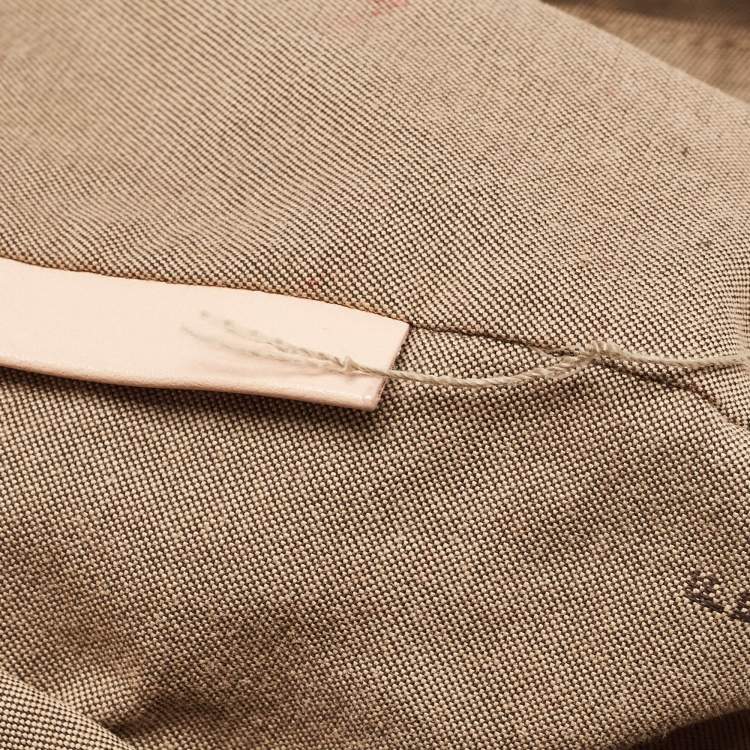 Pre Owned Fendi Beige Zuchinno Canvas and Leather Pochette Bag