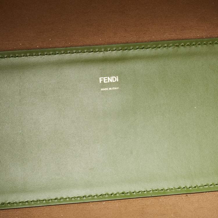 Pre Owned Fendi Green Leather Medium Sunshine Tote
