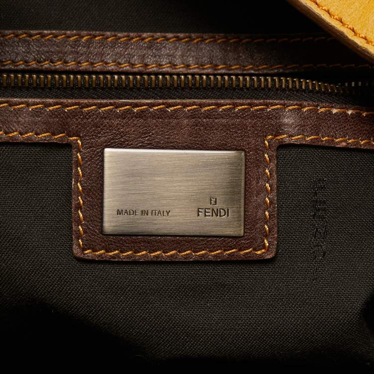 Pre Owned Fendi Yellow/Brown Ombre Leather Doctor B Hobo