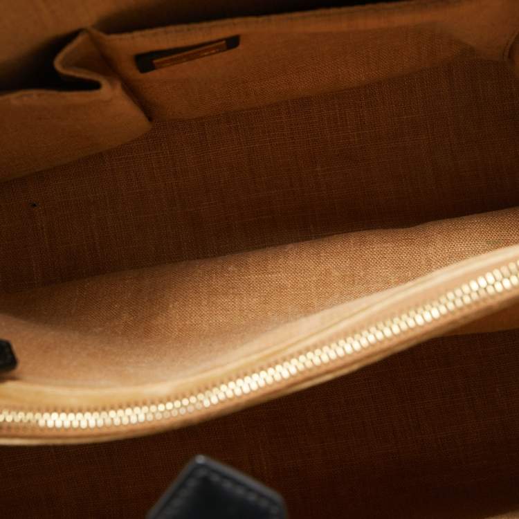 Pre Owned Fendi Black/Grey Stingray and Leather Large 2Jours Tote