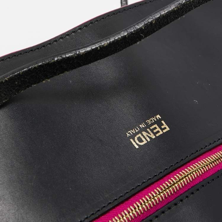 Pre Owned Fendi Tobacco/Pink Penguin Stripe Canvas Shopper Tote 