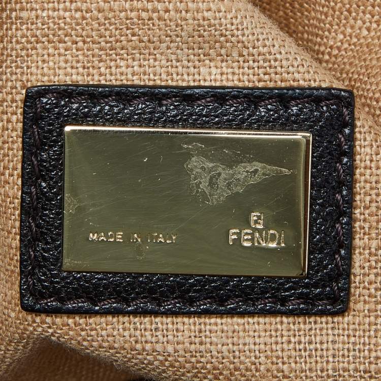 Pre Owned Fendi Tobacco Textured Leather Spy Bag