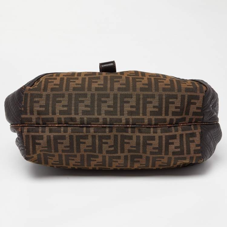 Pre Owned Fendi Tobacco Textured Leather Spy Bag