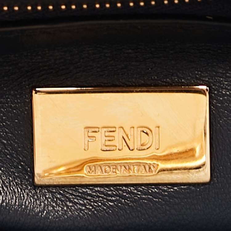 مملوكة مسبقًا Fendi Multicolor Marble Print Leather Mini Peekaboo Top Handle Bag