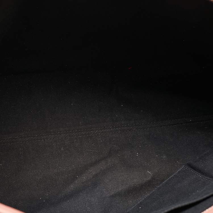 Pre Owned Fendi Black/Pink Leather Medium Flowerland Roll Tote