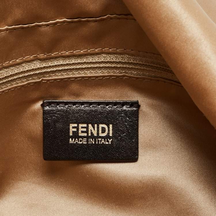 Pre Owned Fendi Beige Shimmer Nubuck Leather Mama Forever Shoulder Bag