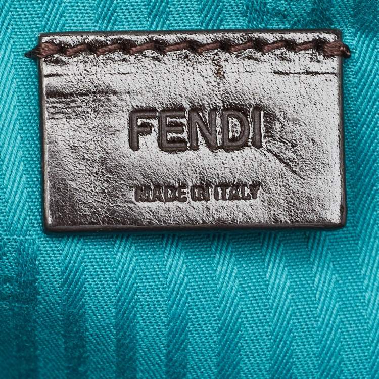 Pre Owned Fendi Blue Leather Fendista Chain Clutch 